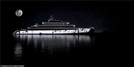 荷兰推出概念“夜光”游艇 土豪炫富更闪亮