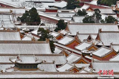 资料图：雪中故宫。金硕 摄